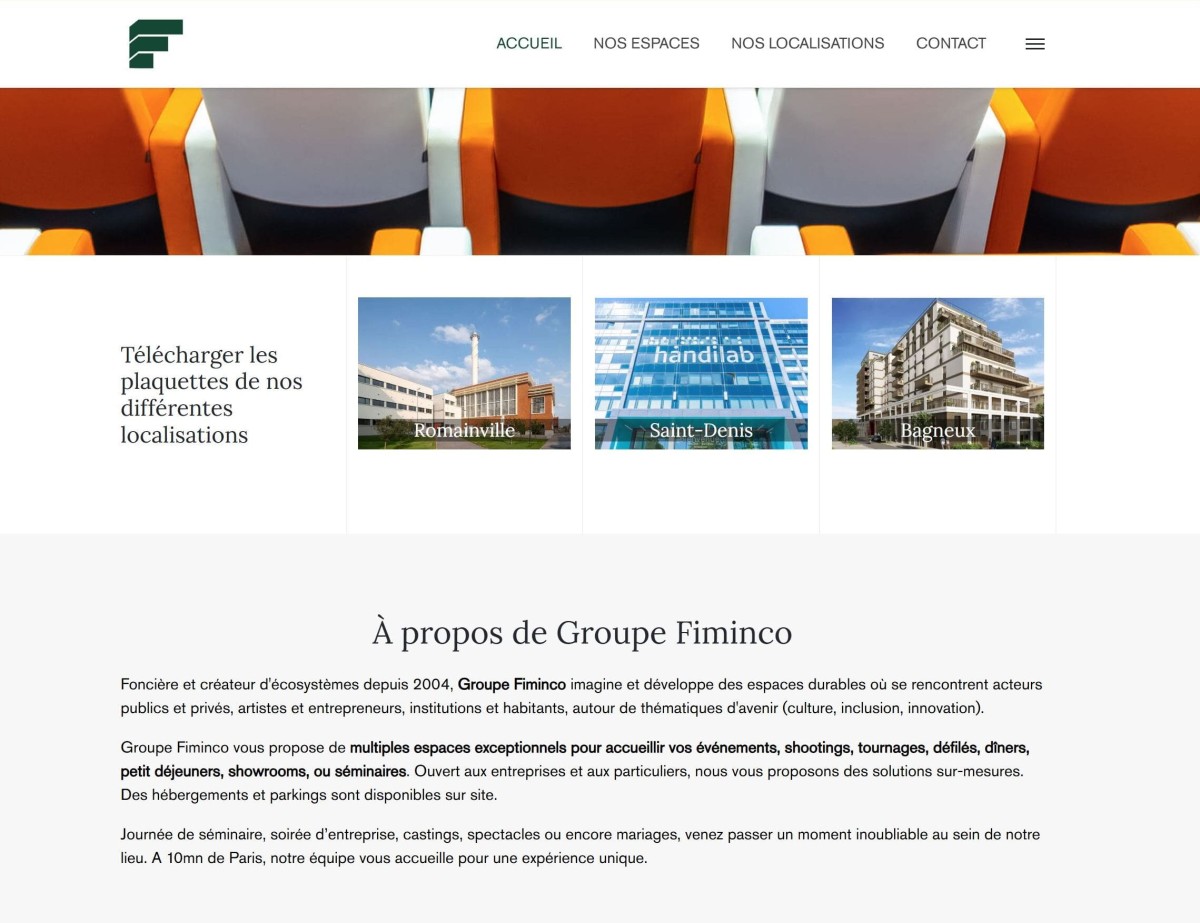 Site internet de privatisation pour évènements