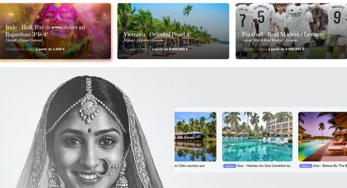 Site sur mesure pour agence de voyages en ligne