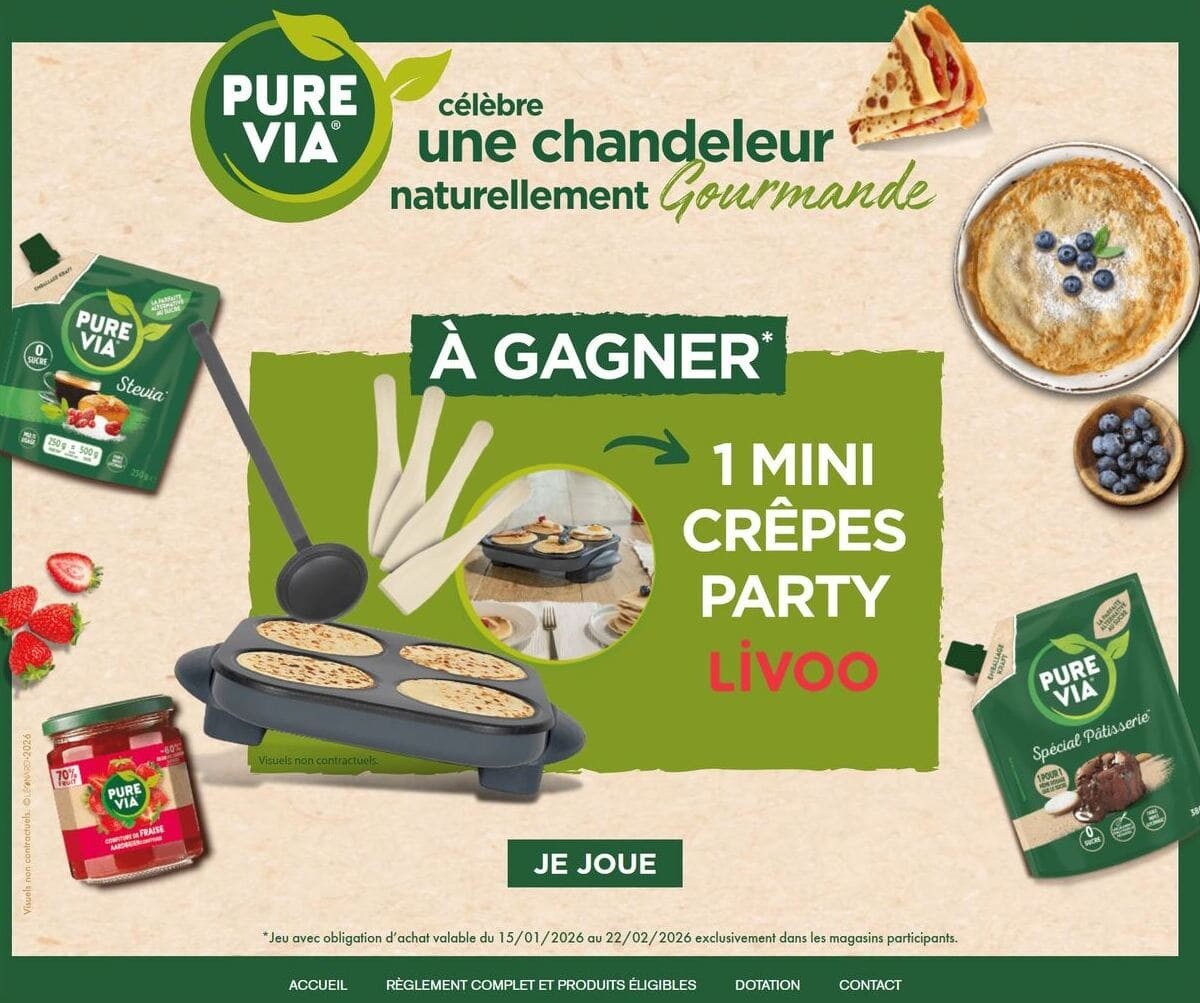 Site évènementiel pour opération commerciale marketing Pure Via