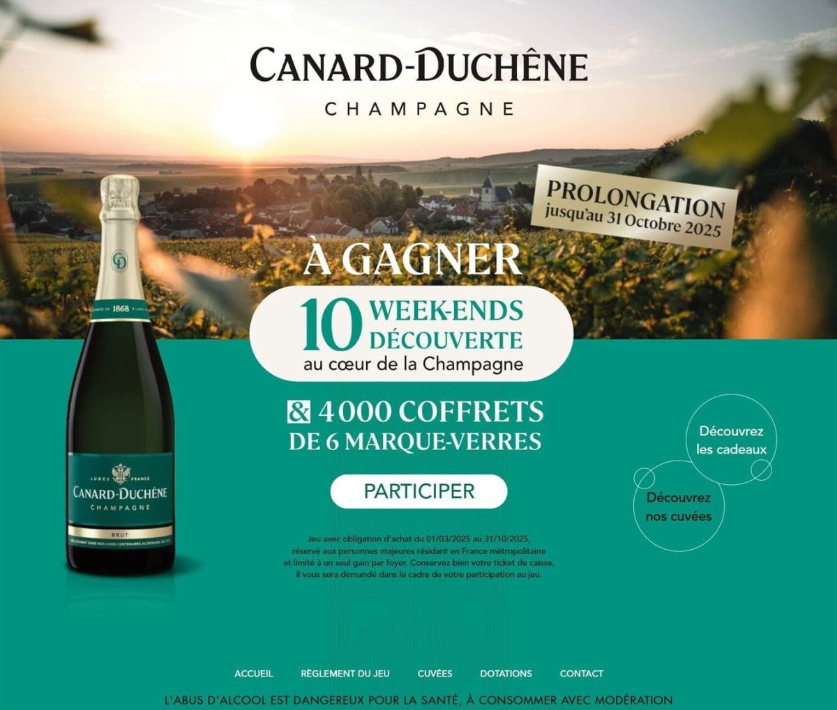 Site web d'une opération commerciale par instants gagnants