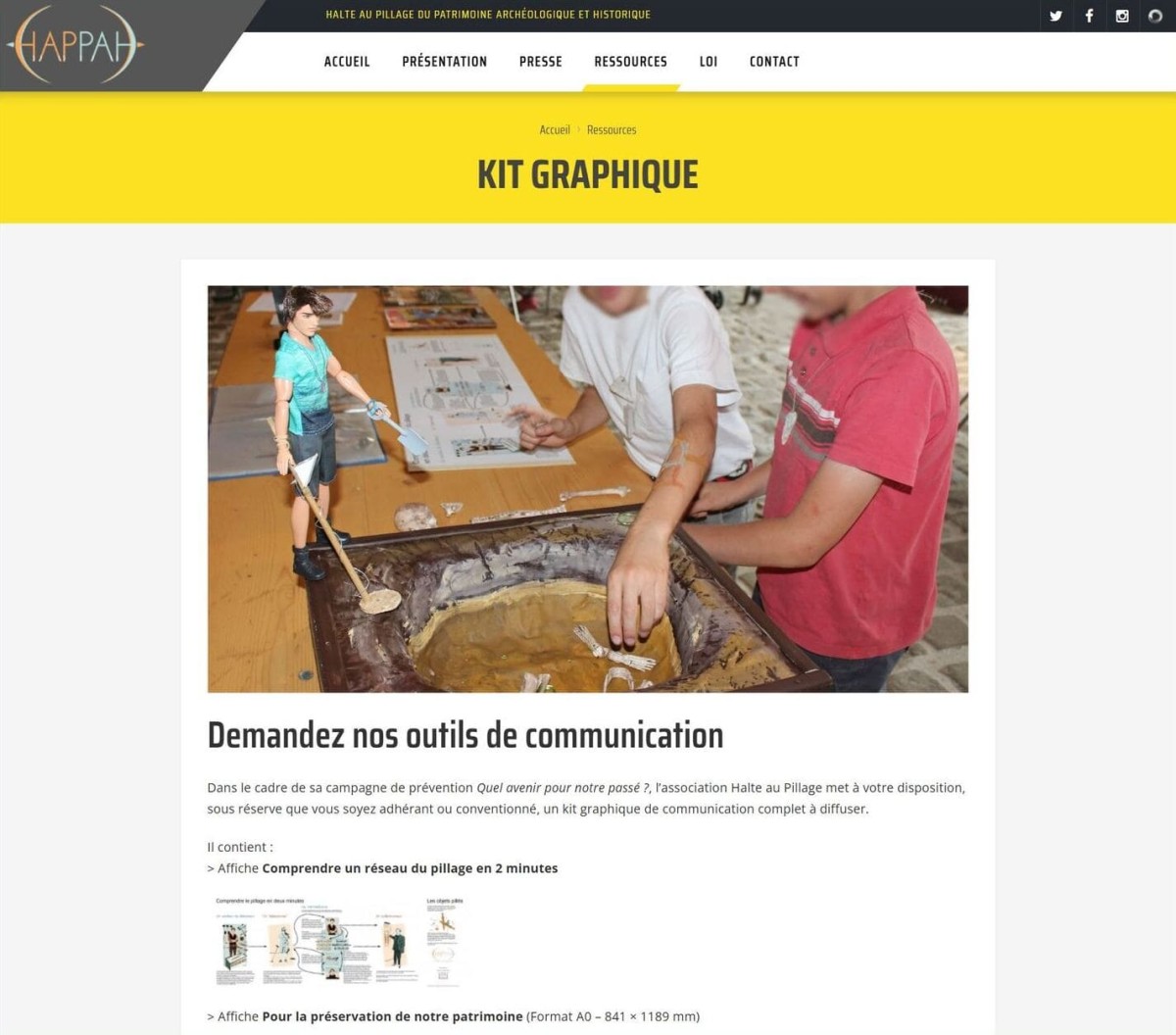 Site internet pour association du patrimoine culturel