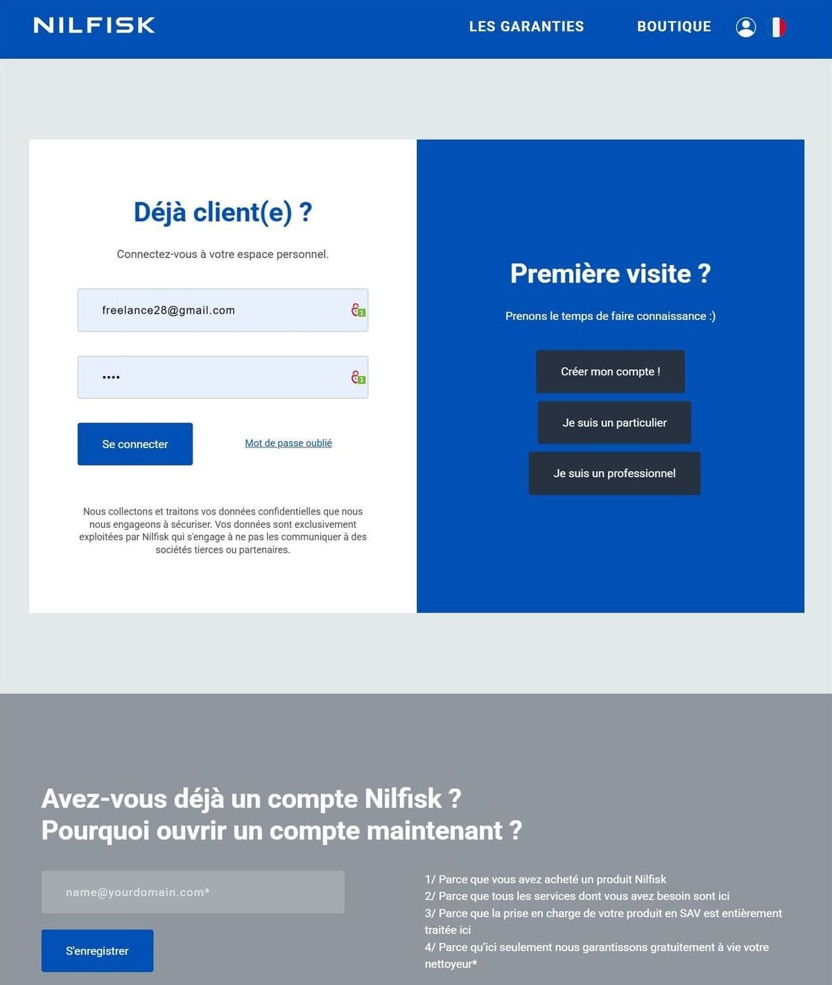 Site web marketing pour EDG et ODR de Nilfisk