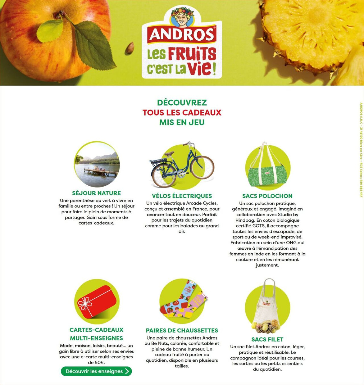 Jeu concours Andros