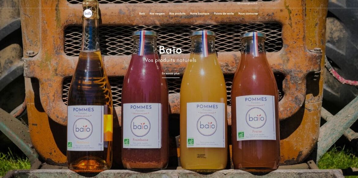 Création du site internet Baïo 28, artisan produits bio en Eure-et-Loir